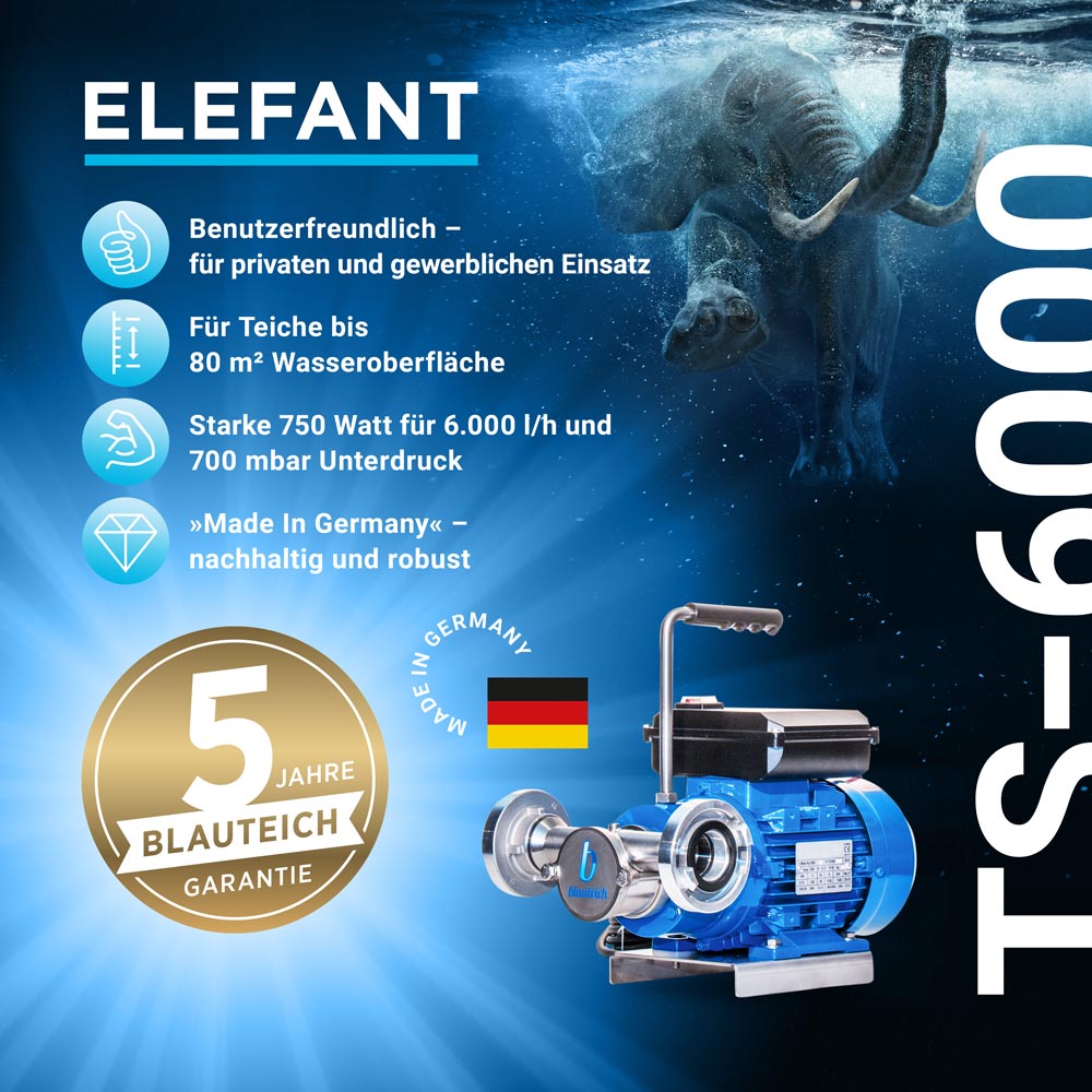 Vorteile des Teichschlammsauger Elefant TS-6000