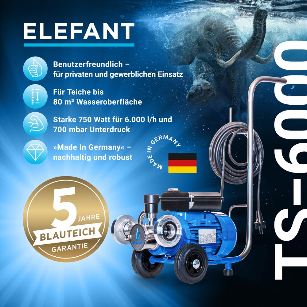 Vorteile des Teichschlammsauger Elefant TS-6000